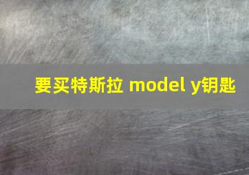 要买特斯拉 model y钥匙